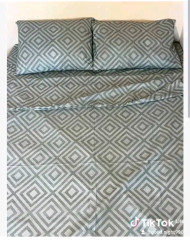 Простирадло на резинці 160*200 бязь Голд Люкс сірі ромби